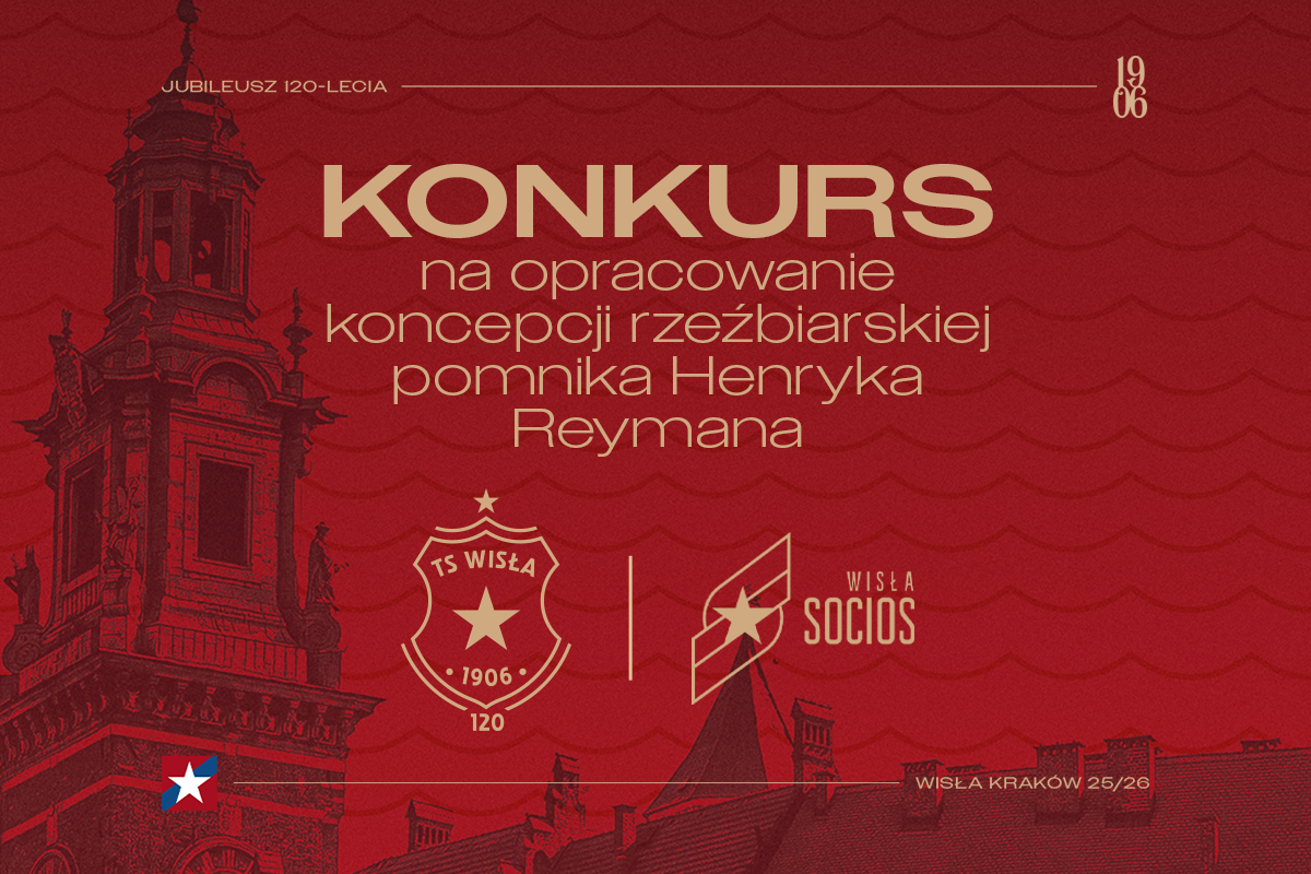 Konkurs na opracowanie koncepcji rzeźbiarskiej pomnika Henryka Reymana - Wisła Kraków® Official Platform