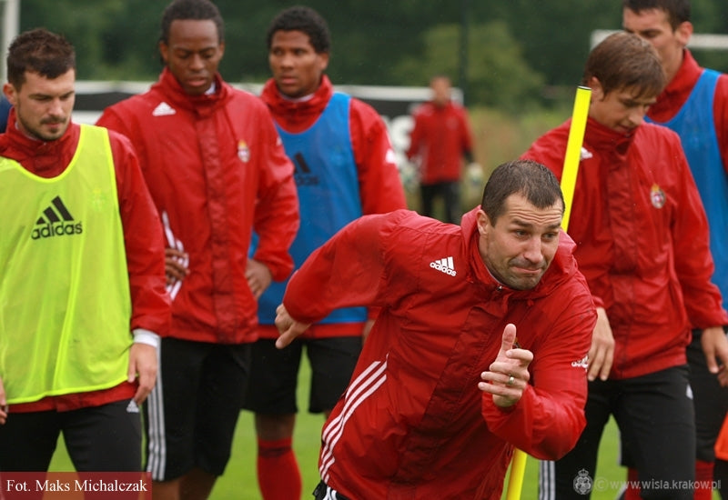 Deszczowy trening — archiwum Wisły Kraków