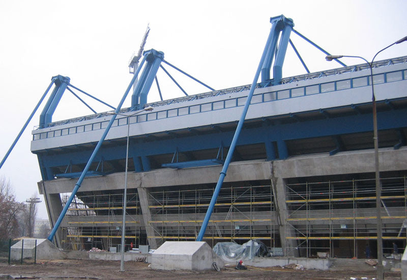 Budowa stadionu: "Okna" zaplecza — archiwum Wisły Kraków