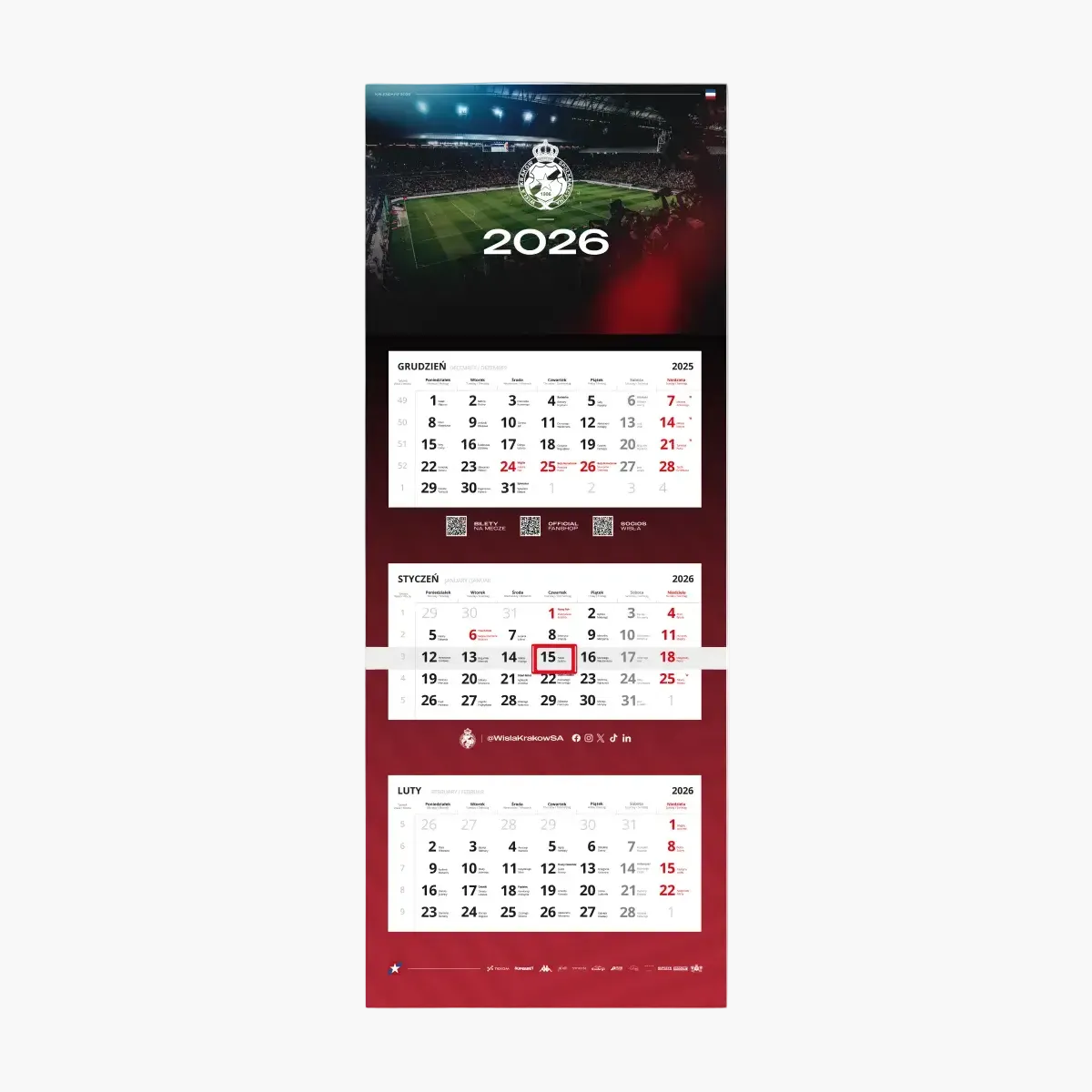 Kalendarz trójdzielny 2026