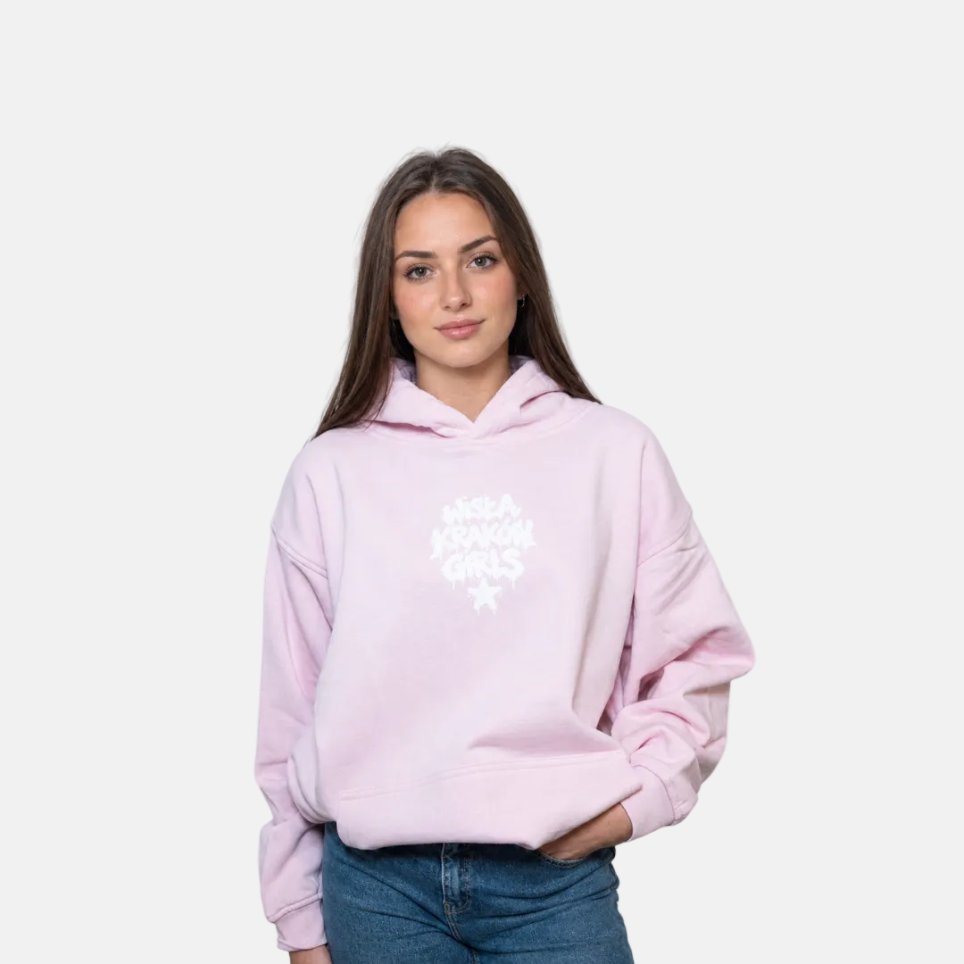 Bluza damska z kapturem Girls- różowa - TS Wisła Kraków 1906 - Przestrzeń Białej Gwiazdy