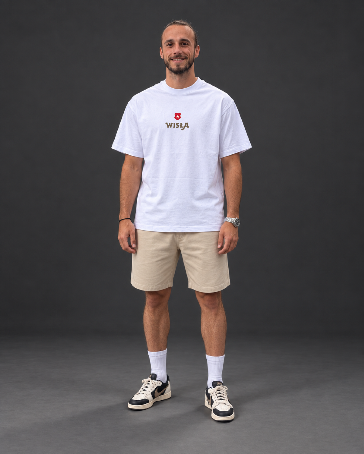 T-shirt zielone trybuny - biały - TS Wisła Kraków 1906 - Przestrzeń Białej Gwiazdy