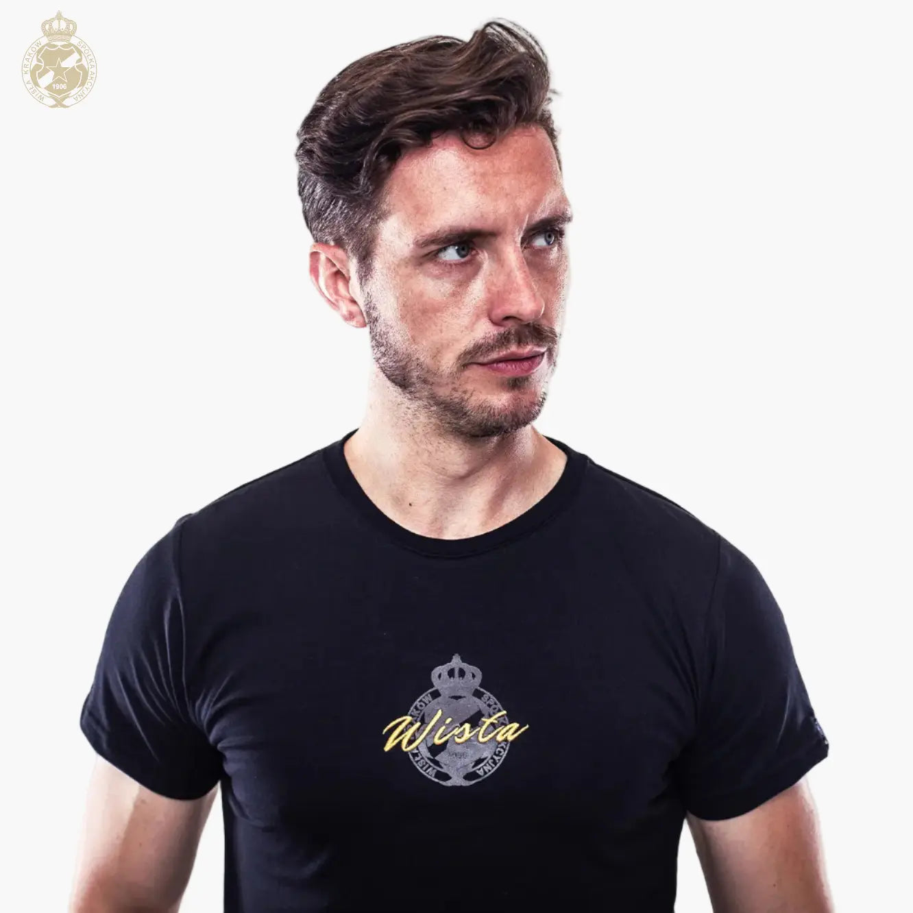 T-shirt Gold Script Herb -czarny Official FanShop - TS Wisła Kraków SA