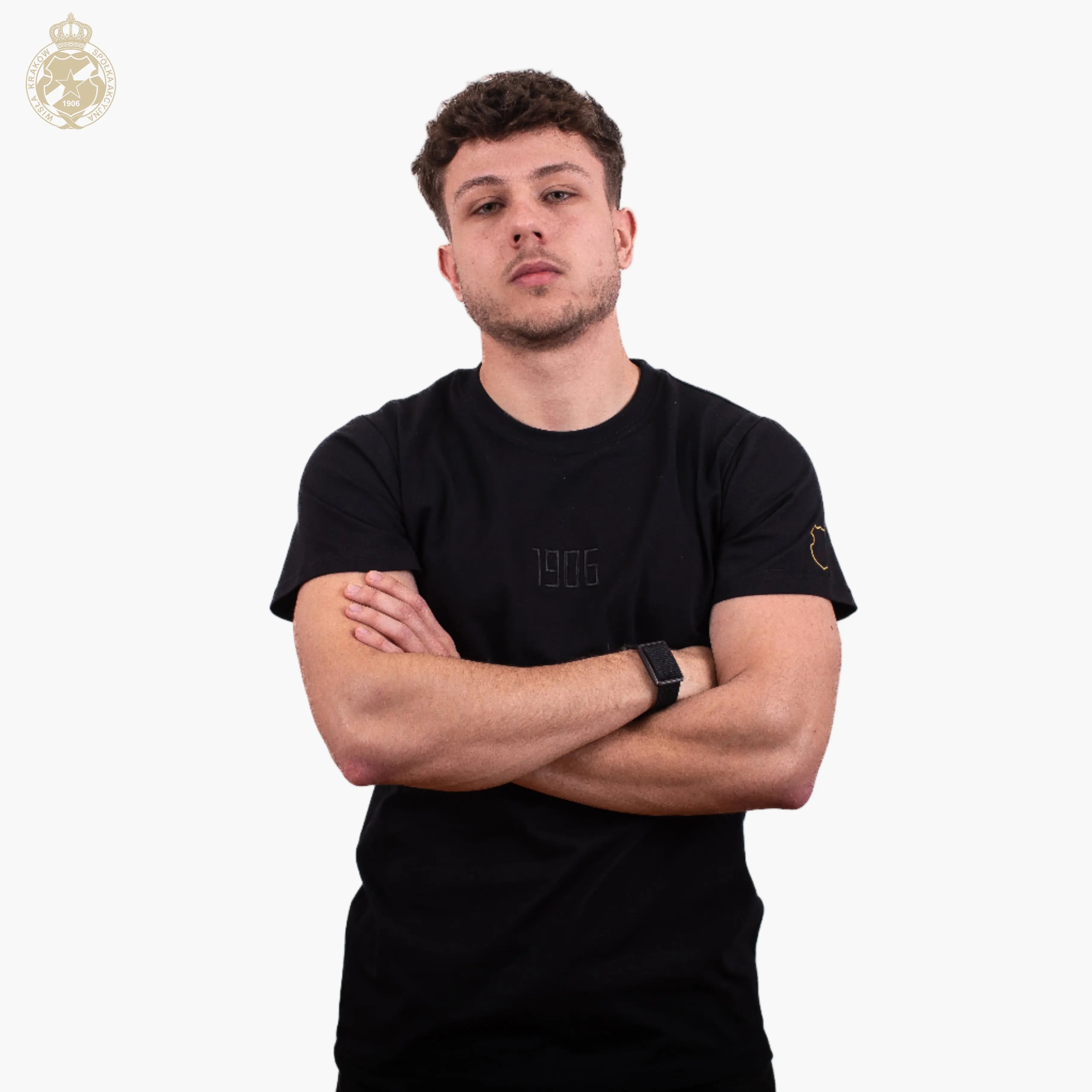 T-shirt 1906 Haft - czarny Official FanShop - TS Wisła Kraków SA