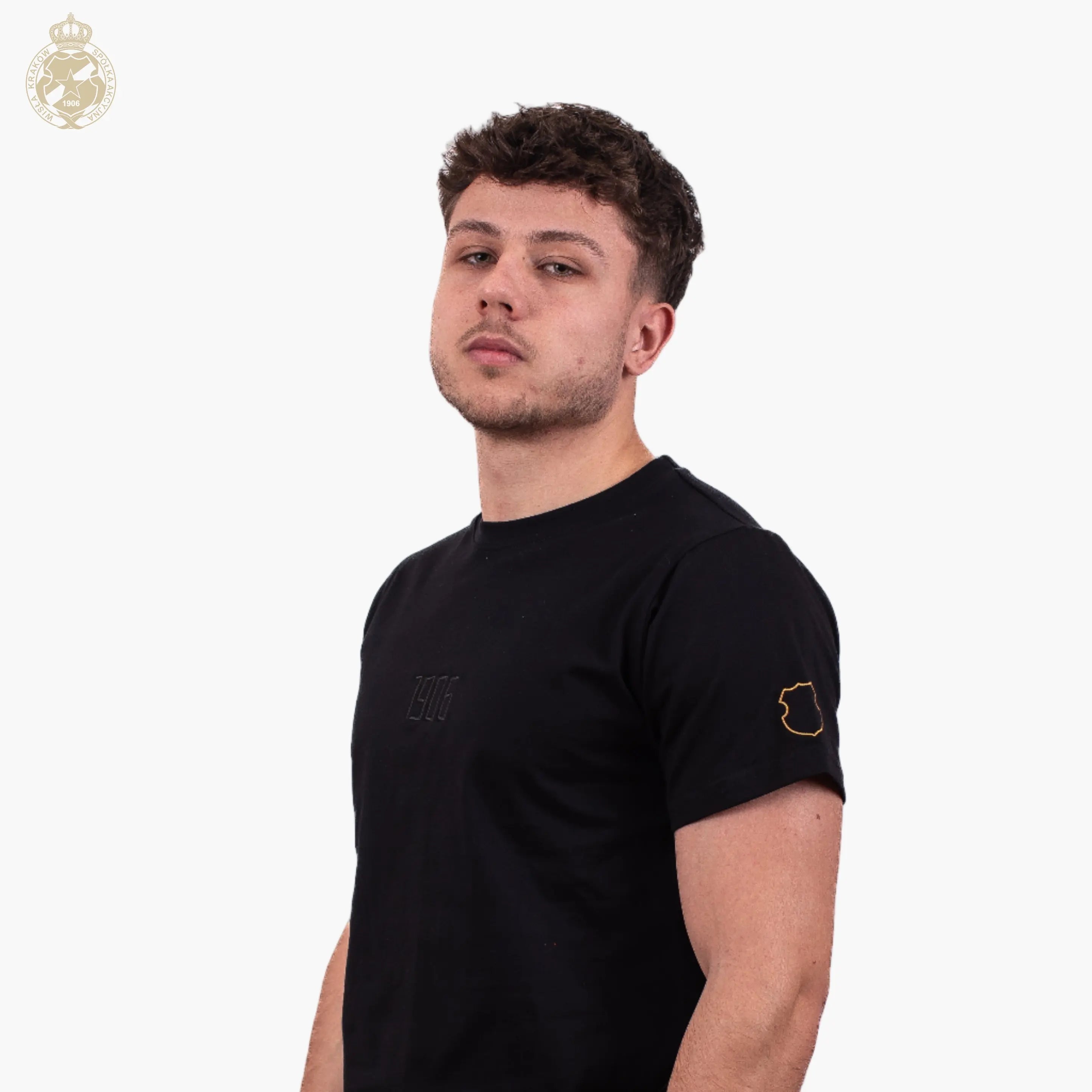 T-shirt 1906 Haft - czarny Official FanShop - TS Wisła Kraków SA
