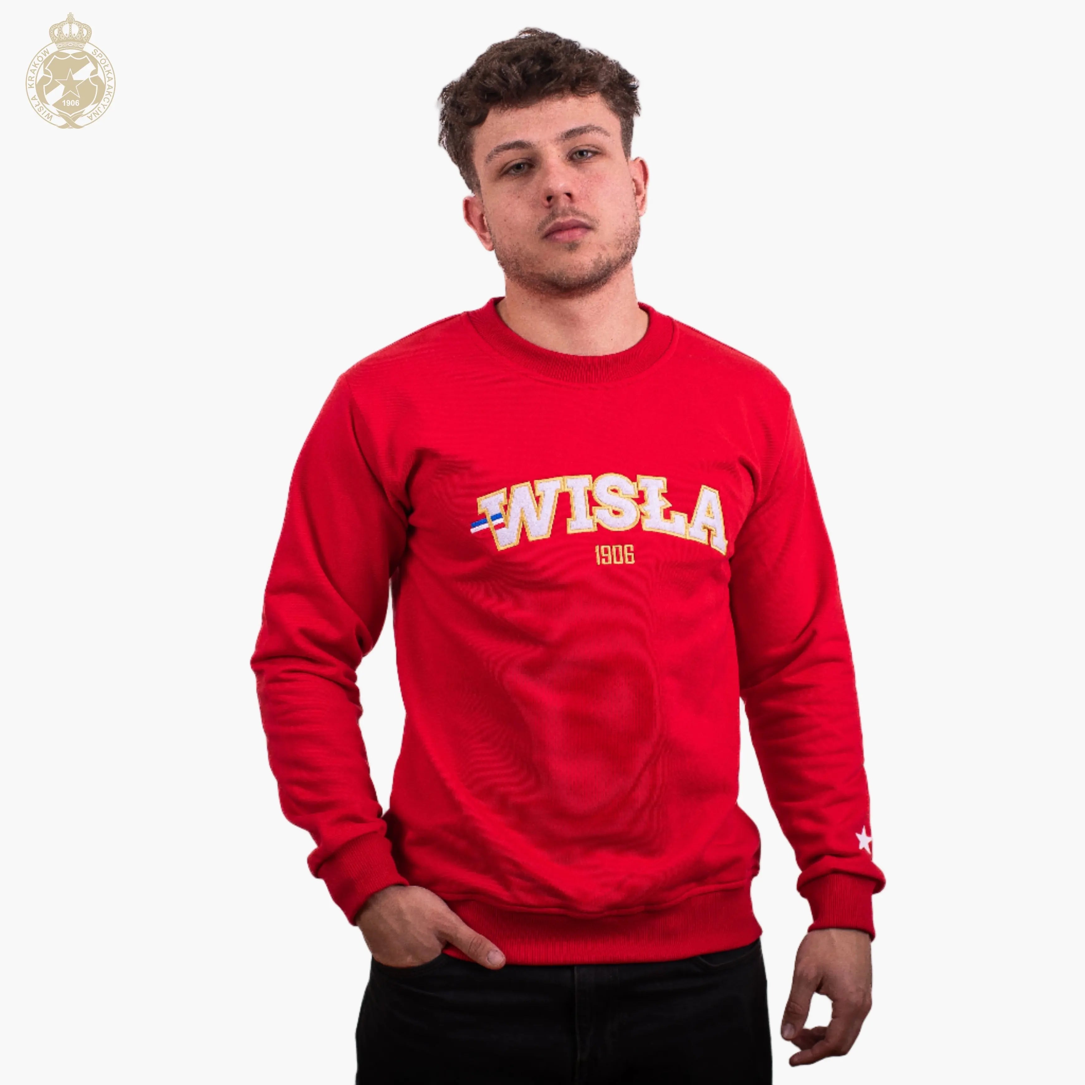 Bluza crewneck Wisła 1906 - czerwona Official FanShop - TS Wisła Kraków SA