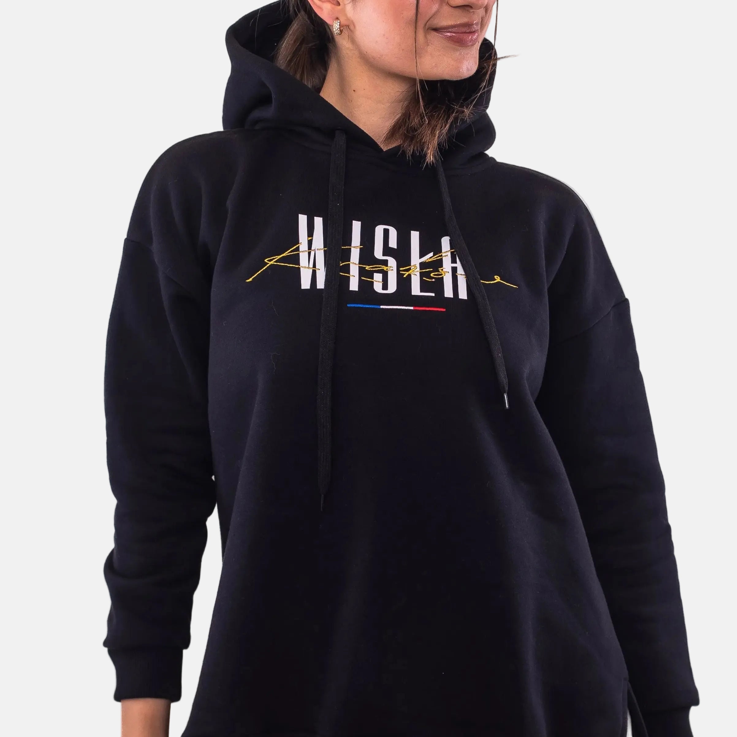 Bluza damska GS z kapturem - czarna - Wisła Kraków Offical FanShop