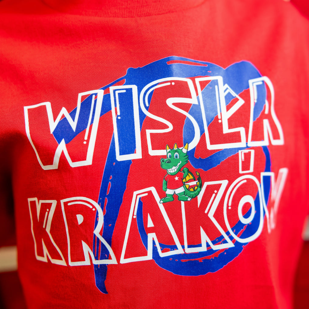 T-shirt dziecięcy TS Wisła Kraków - czerwony - TS Wisła Kraków 1906 - Przestrzeń Białej Gwiazdy