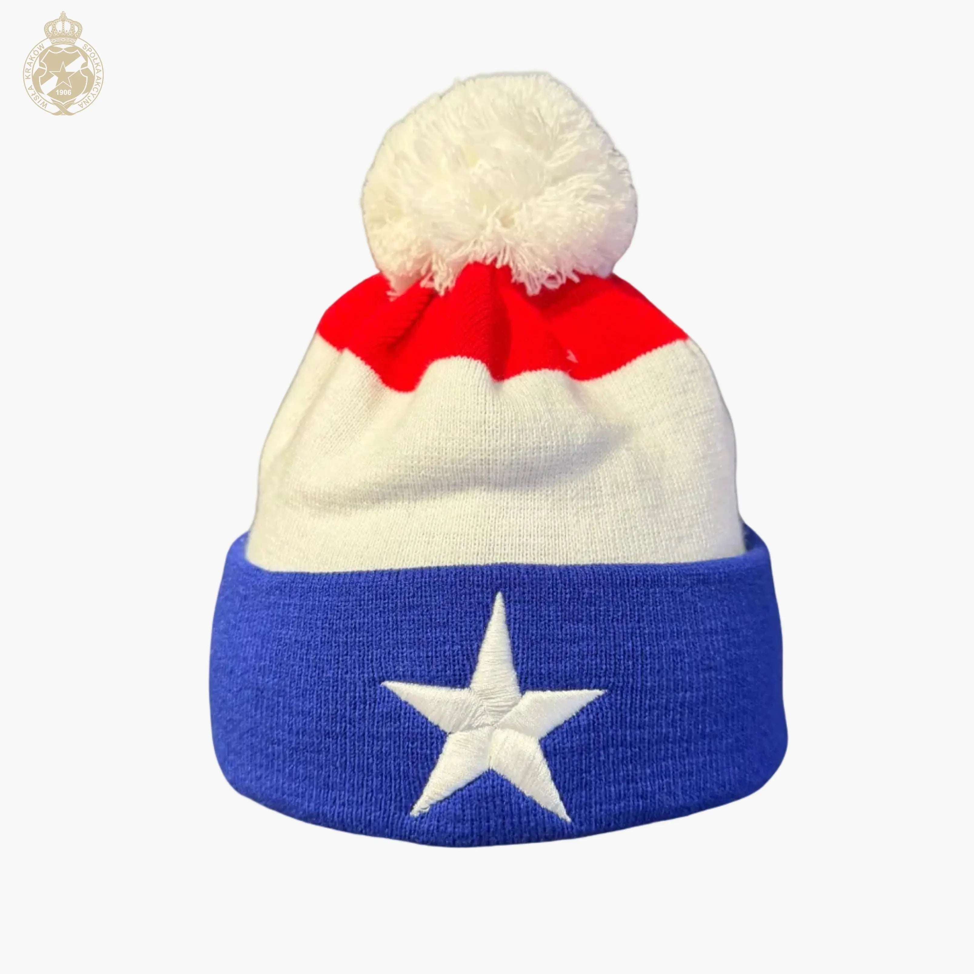 Czapka zimowa Trzy kolory - gwiazda TS Wisła Kraków SA