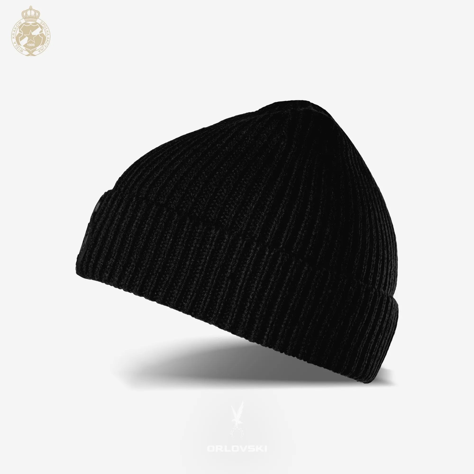 Czapka zimowa prążkowana Herb SA TSW091 -czarna Wisła Kraków Offical FanShop