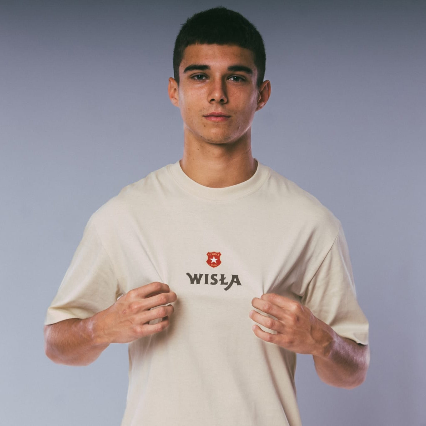 T-shirt Omega - beżowy - TS Wisła Kraków 1906 - Przestrzeń Białej Gwiazdy