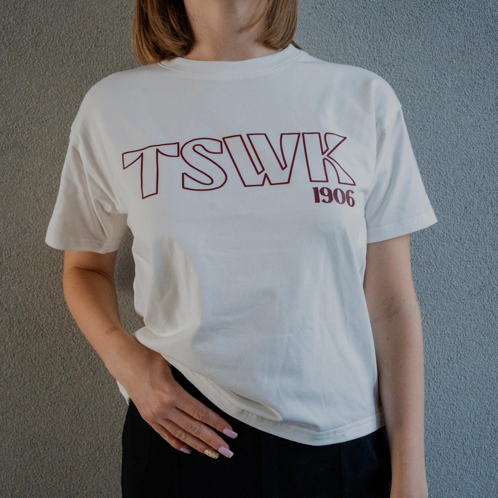 T-shirt damski TSWK 1906 - biały - TS Wisła Kraków 1906 - Przestrzeń Białej Gwiazdy