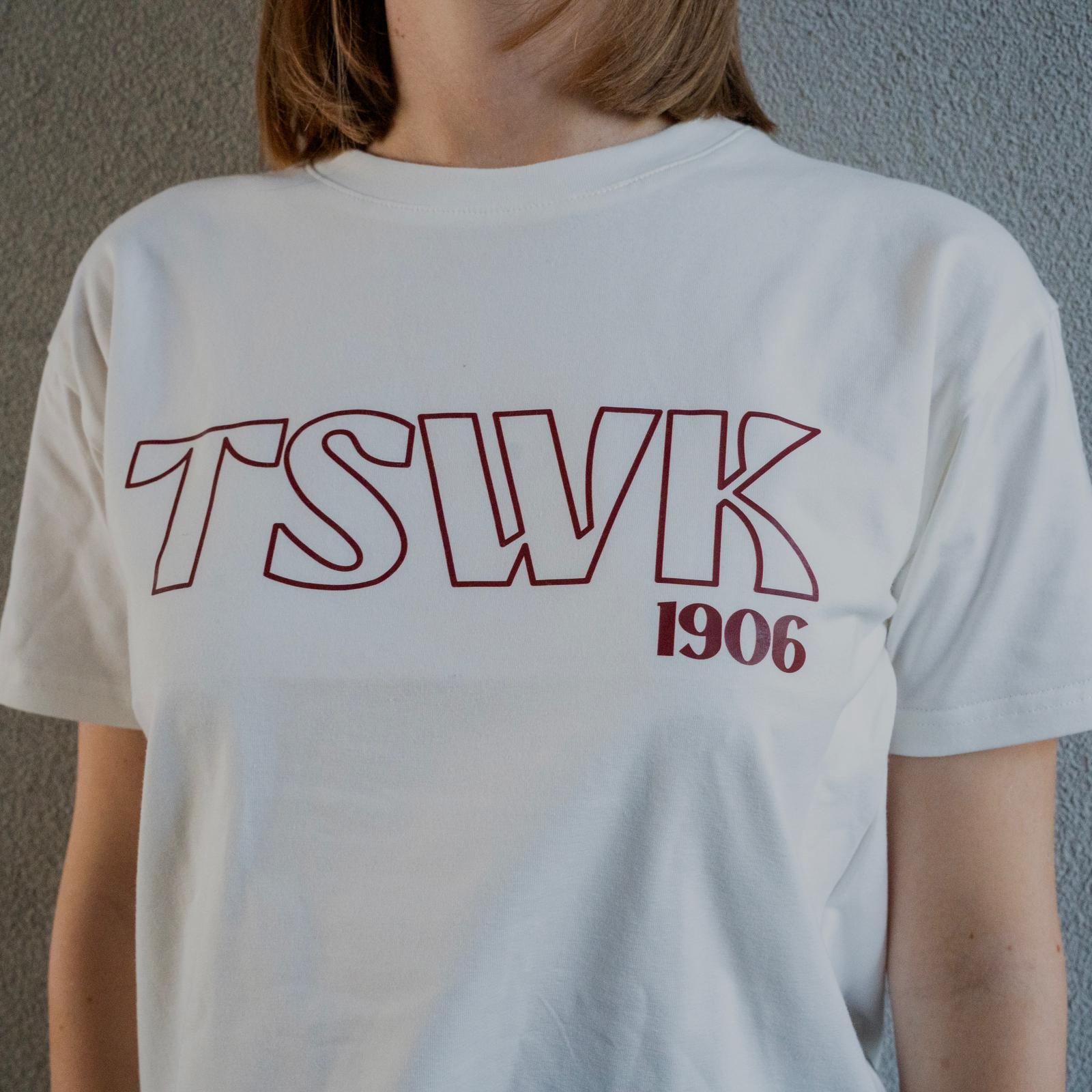 T-shirt damski TSWK 1906 - biały - TS Wisła Kraków 1906 - Przestrzeń Białej Gwiazdy