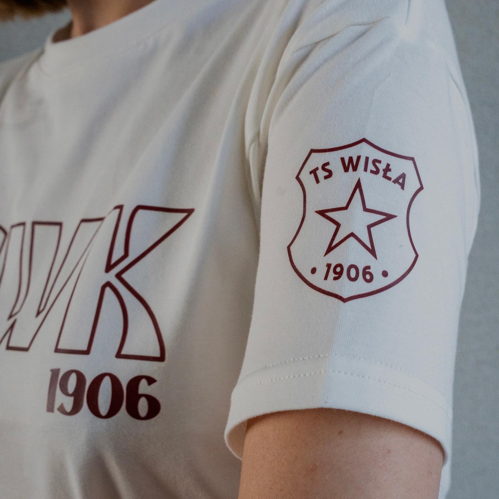T-shirt damski TSWK 1906 - biały - TS Wisła Kraków 1906 - Przestrzeń Białej Gwiazdy