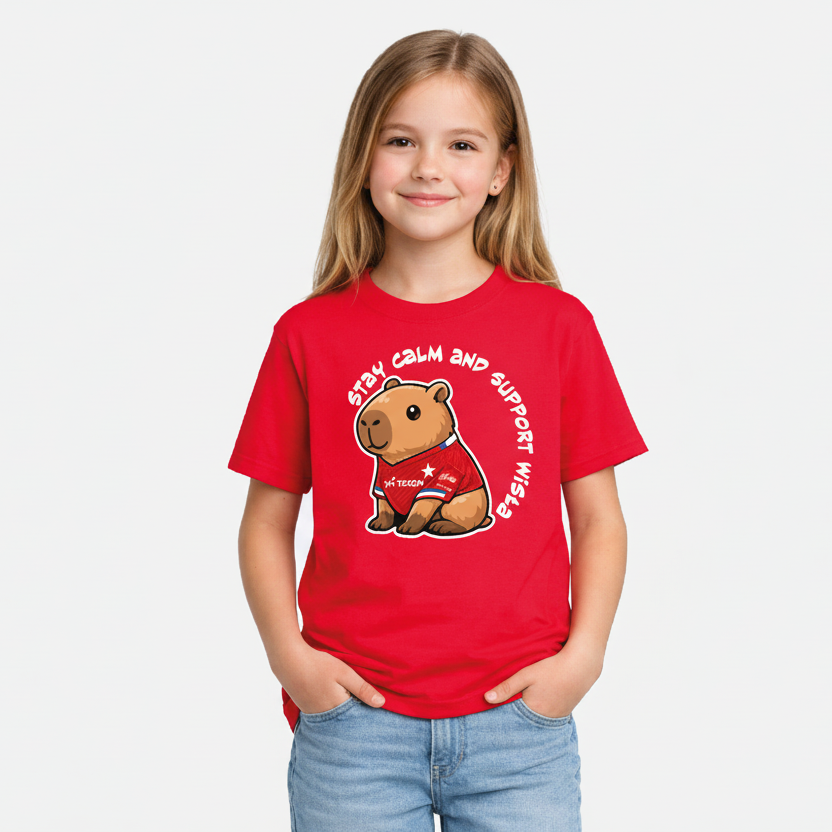 T-shirt Kapibara junior Stay Calm and Support Wisła - Wisła Kraków® Official Platform
