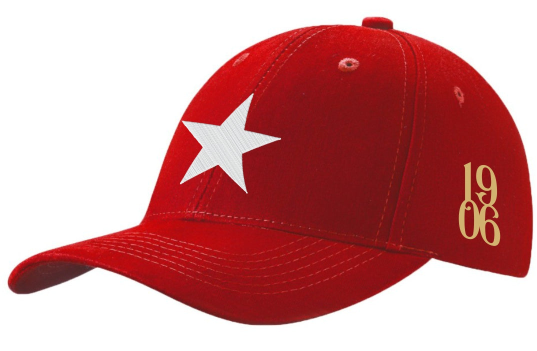 Czapka z daszkiem biała gwiazda S7 - czerwona - Wisła Kraków Offical FanShop