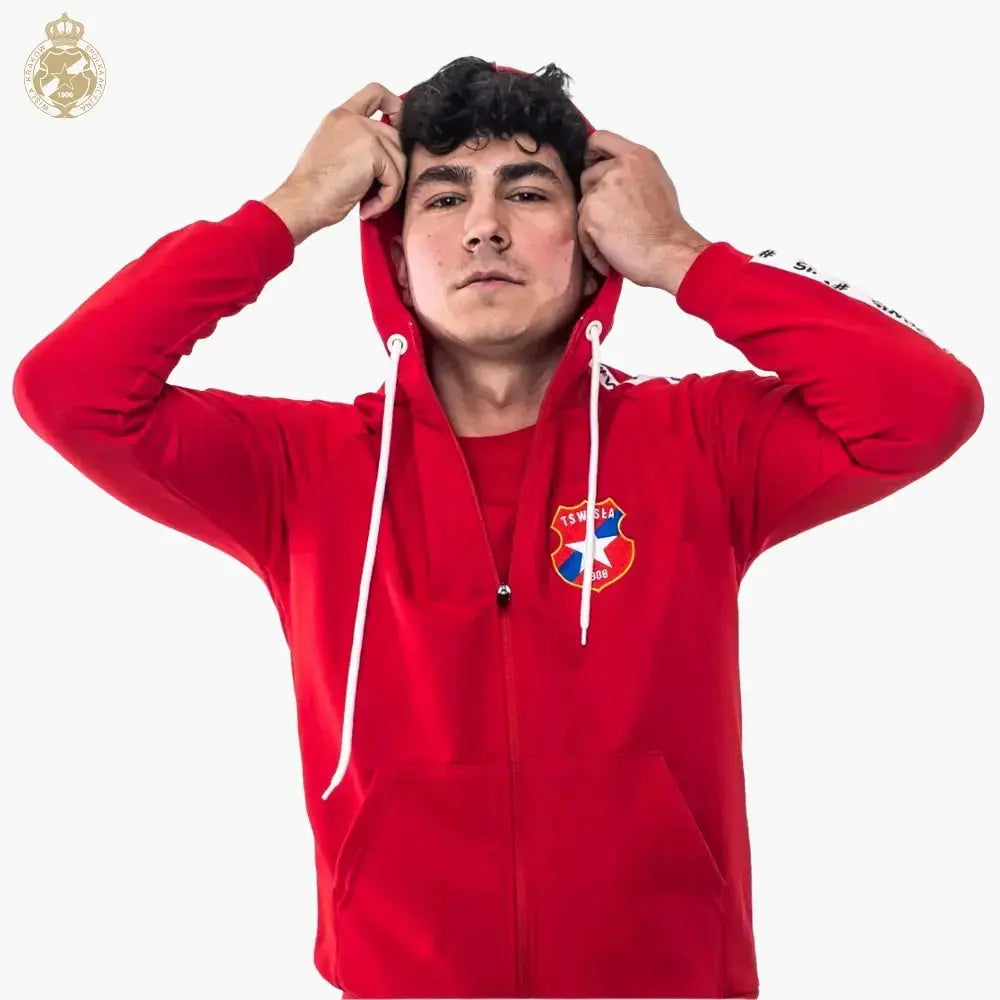 Bluza #WIS z kapturem - czerwona Official FanShop - TS Wisła Kraków SA