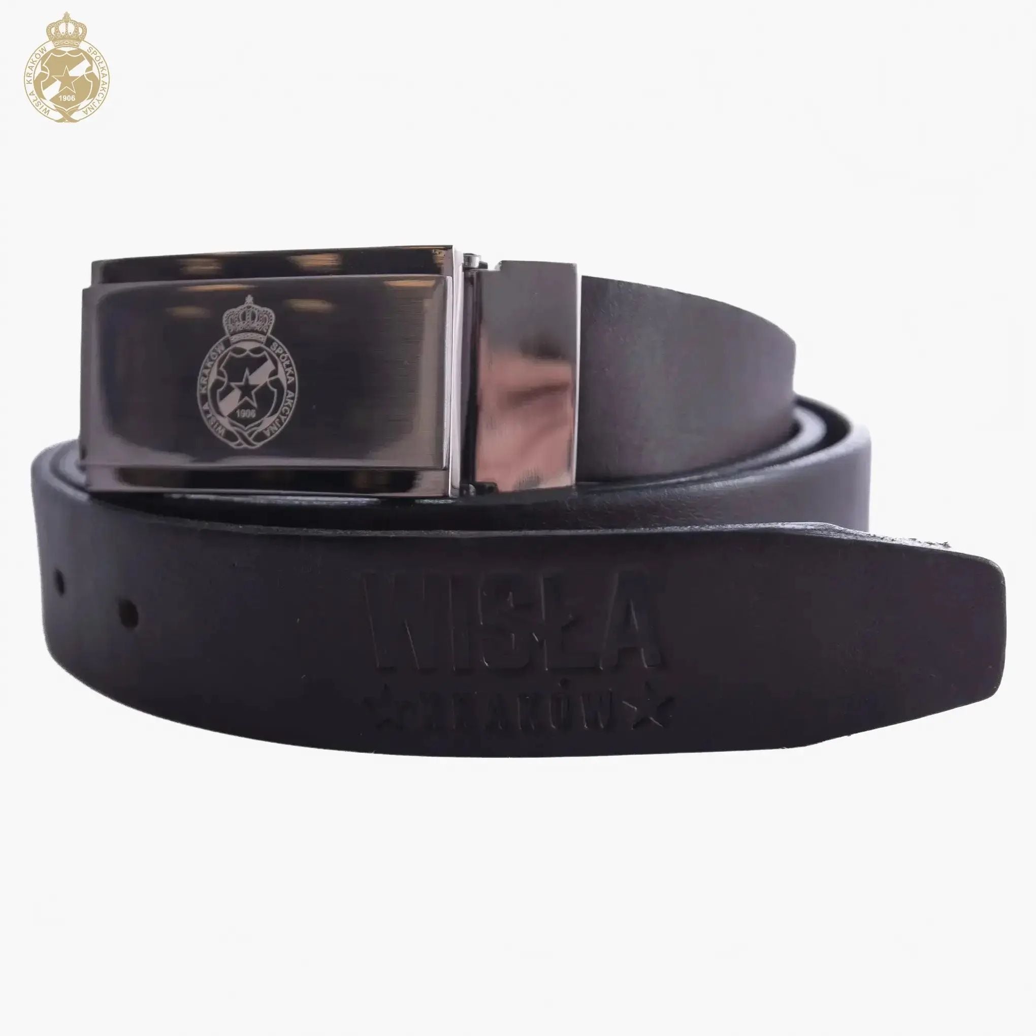 Pasek skórzany Herb SA - brązowy Official FanShop - TS Wisła Kraków SA