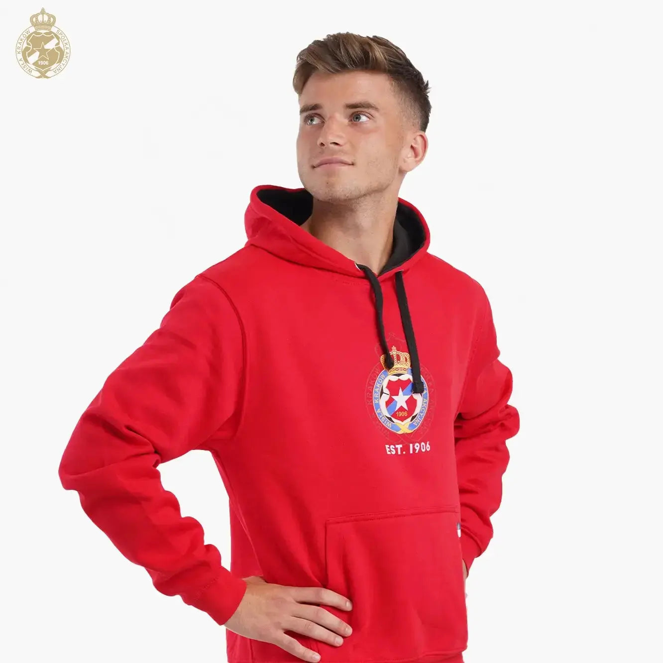 Bluza z kapturem Herb - czerwona Official FanShop - TS Wisła Kraków SA