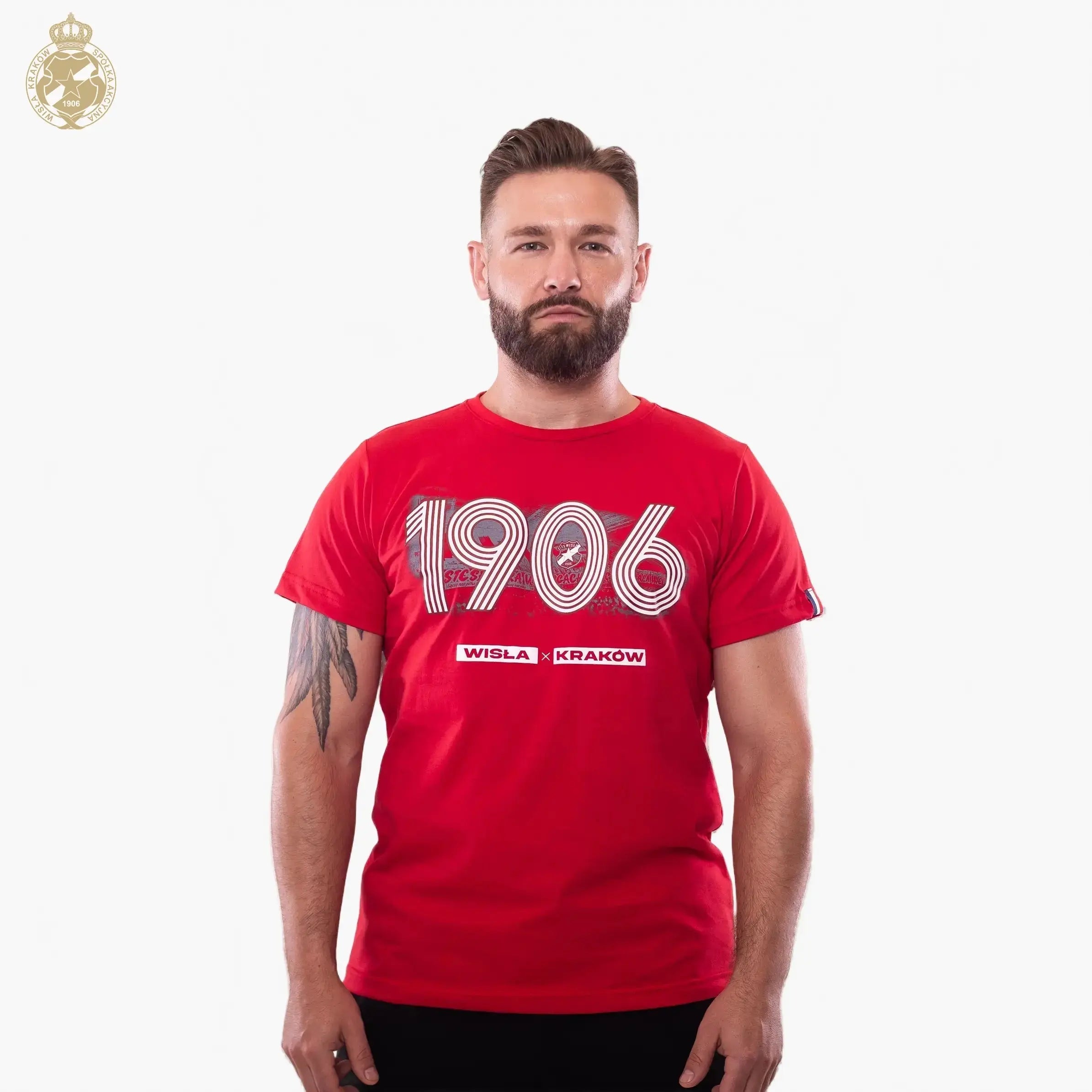 T-shirt 1906 retro - czerwony Official FanShop - TS Wisła Kraków SA