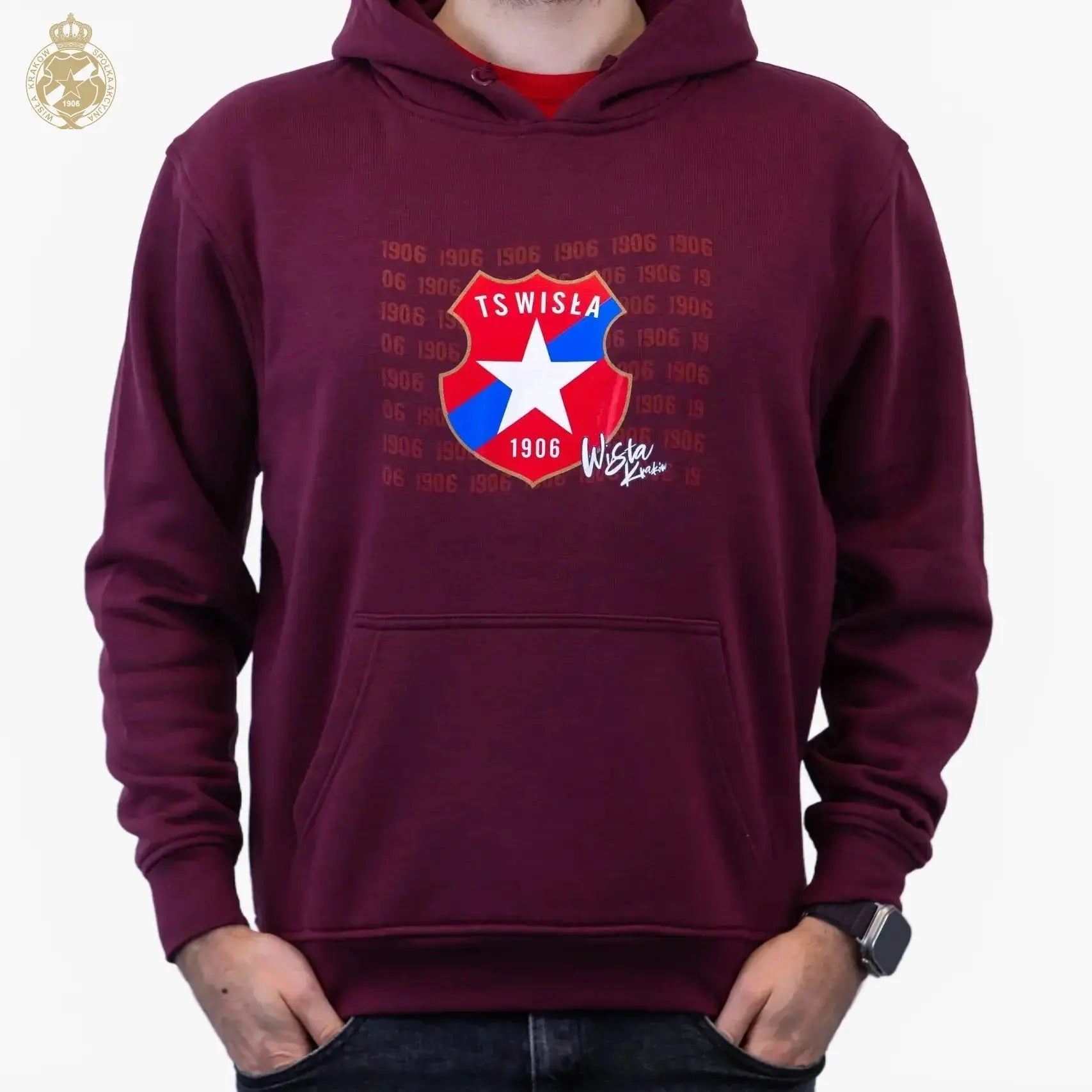 Bluza z kapturem TS- bordowa Official FanShop - TS Wisła Kraków SA
