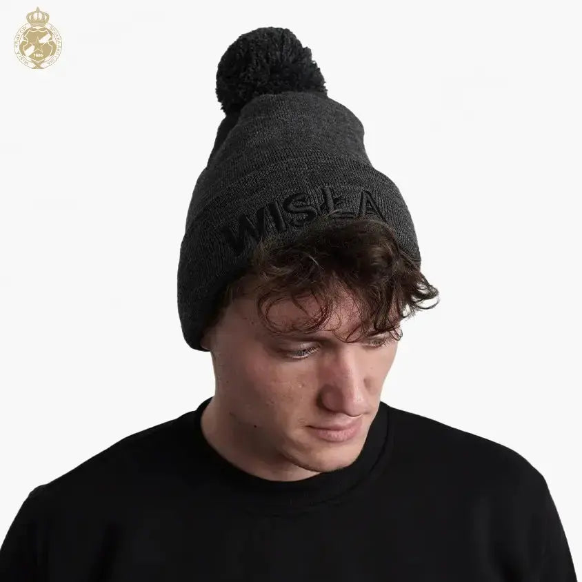Czapka zimowa Wisła z pomponem - szara Official FanShop - TS Wisła Kraków SA