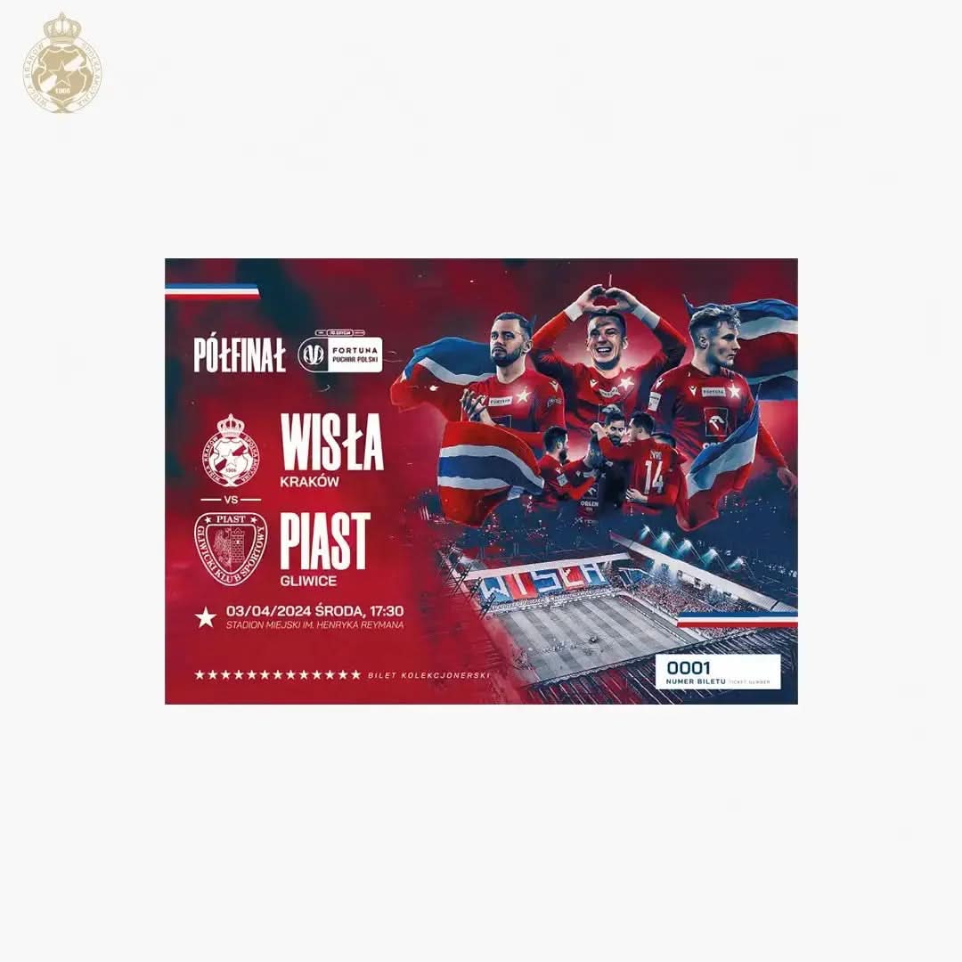 Bilet kolekcjonerski Wisła Kraków - Piast Gliwice Official FanShop - TS Wisła Kraków SA