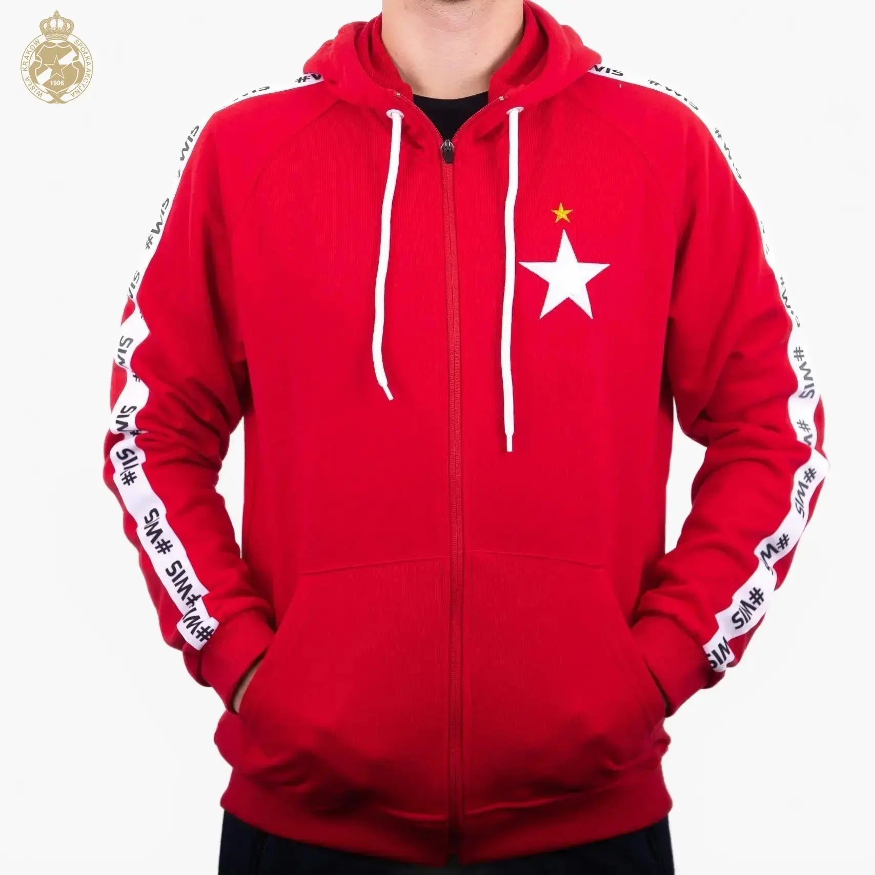 Bluza dziecięca #WIS Gwiazda z kapturem - czerwona Official FanShop - TS Wisła Kraków SA