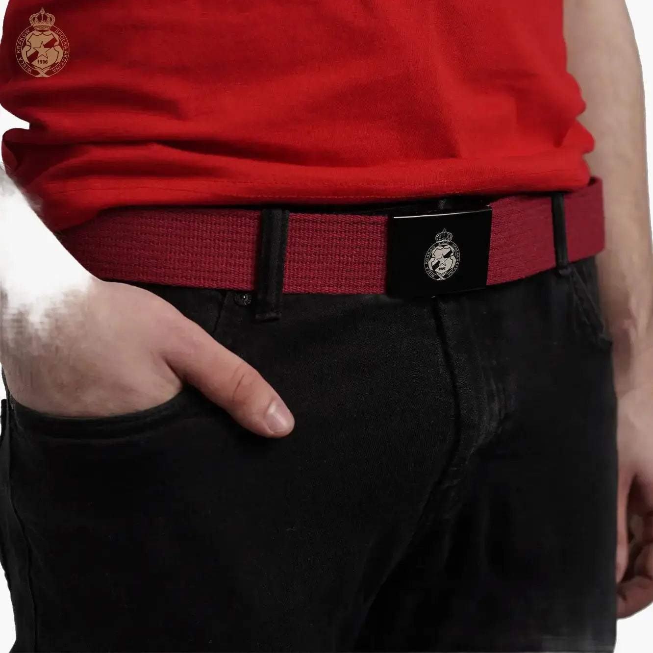 Pasek Herb - czerwony Official FanShop - TS Wisła Kraków SA